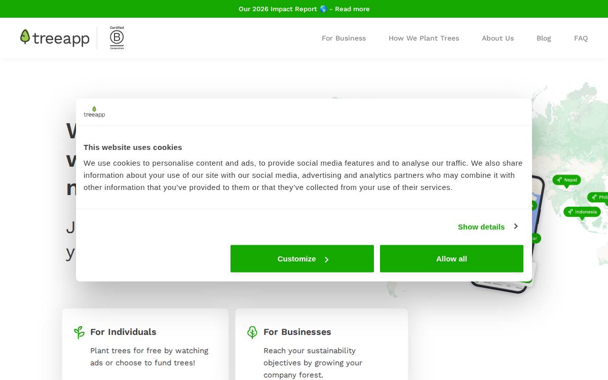 Treeapp website preview
