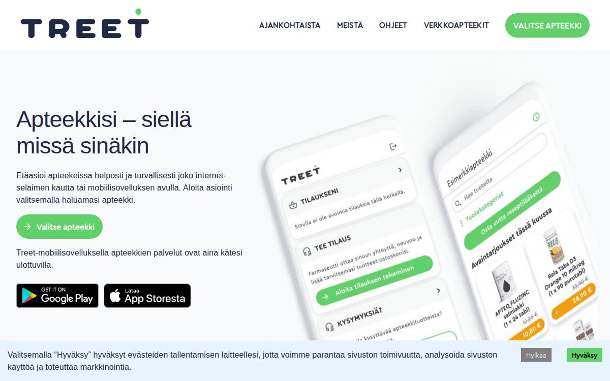Treet website preview