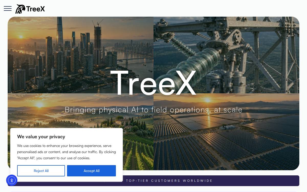 TreeX Robotics website preview