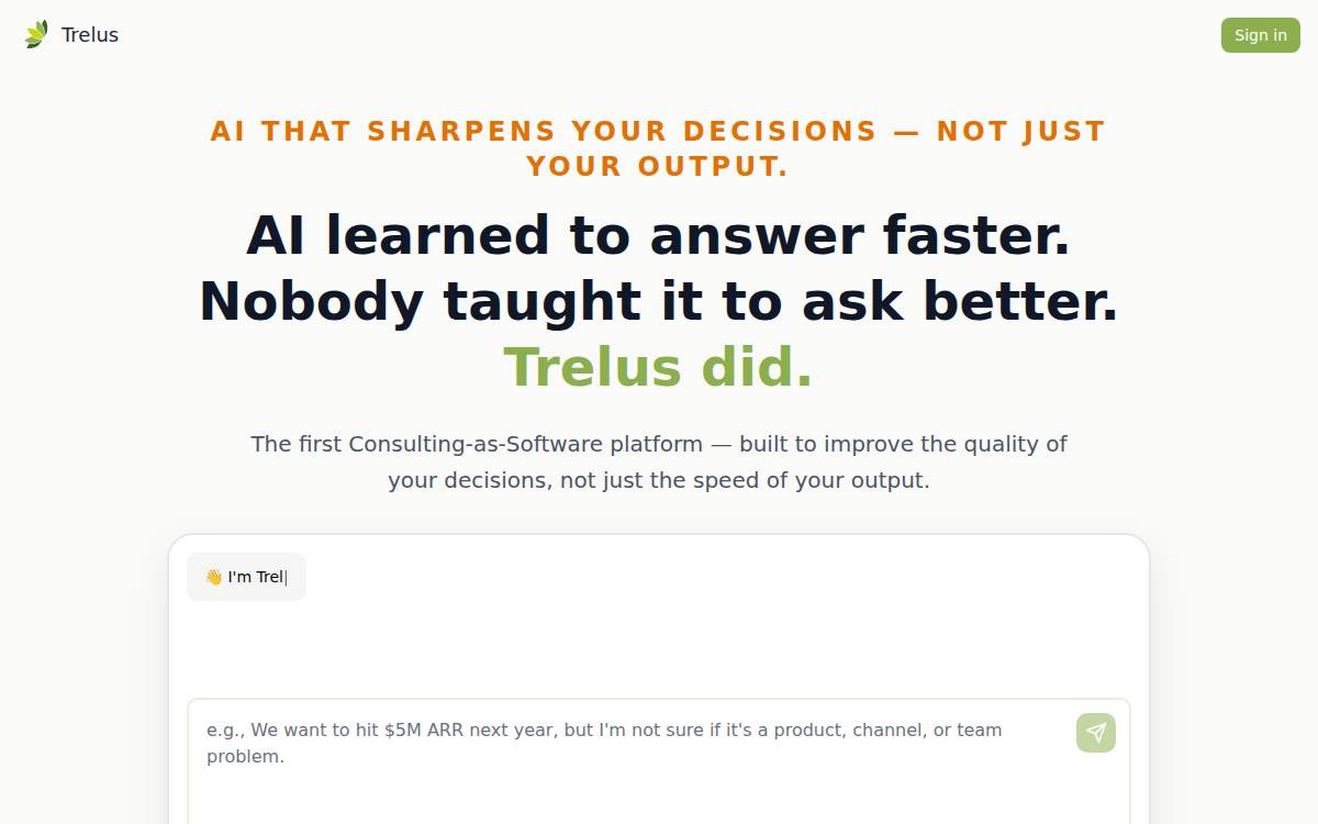 Trelus website preview