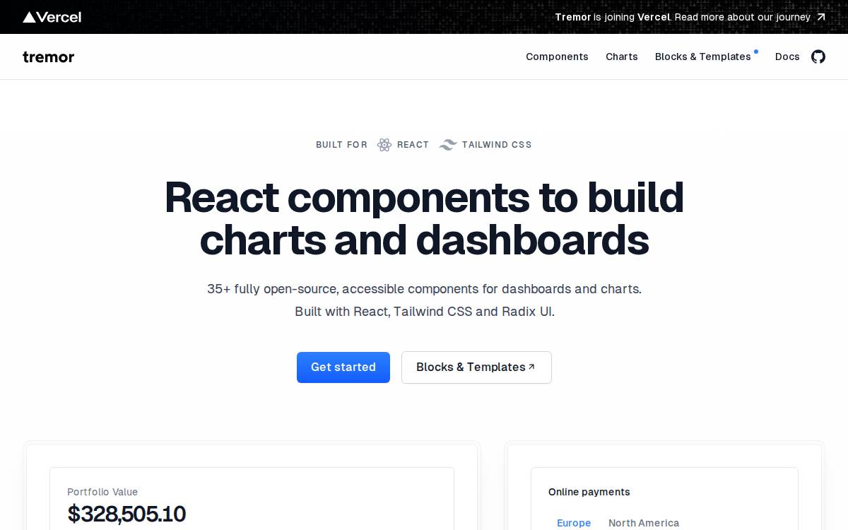 Tremor website preview