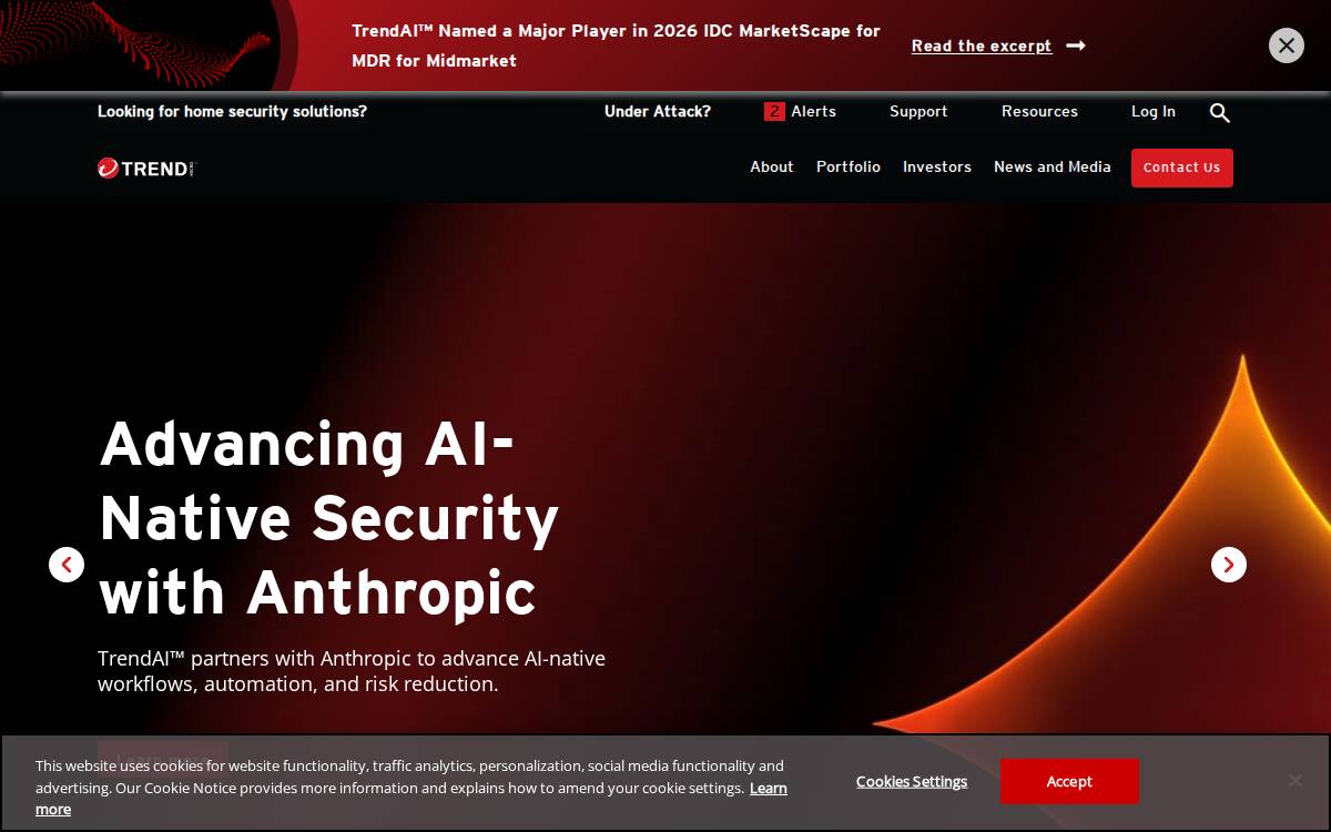 Trend Micro website preview