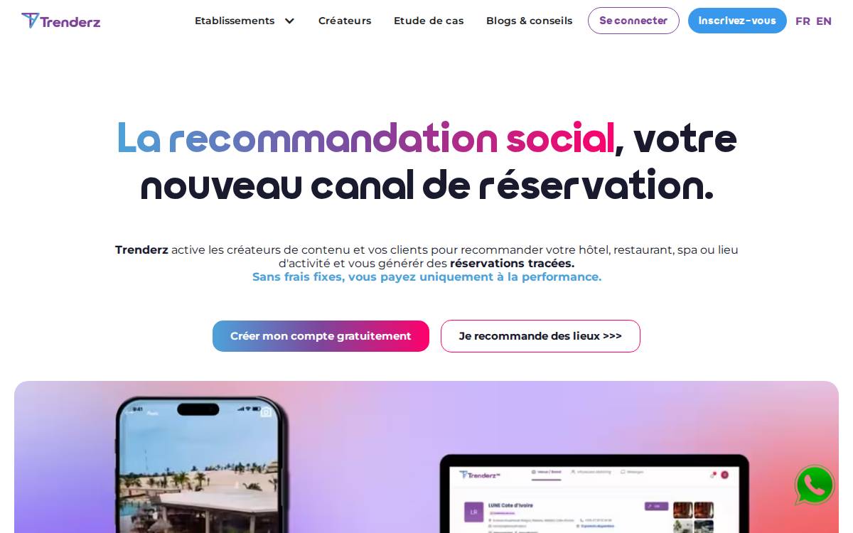 Trenderz website preview