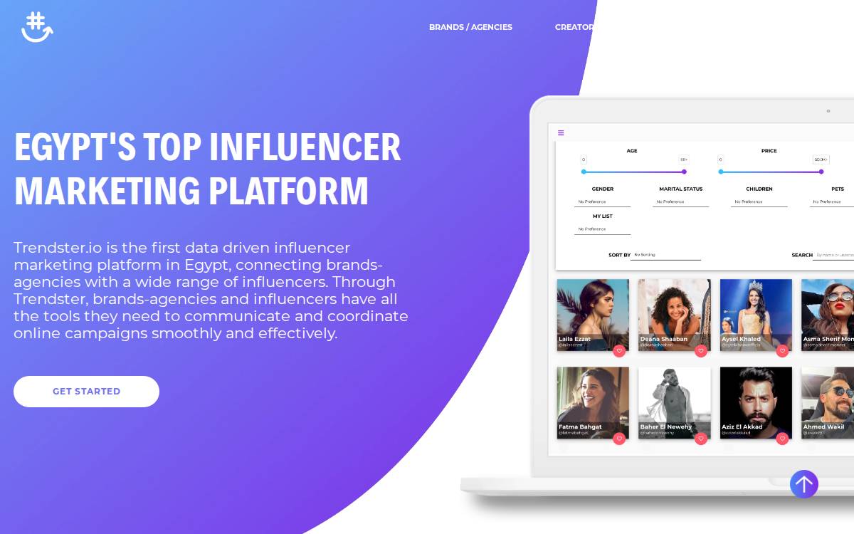 Trendster website preview