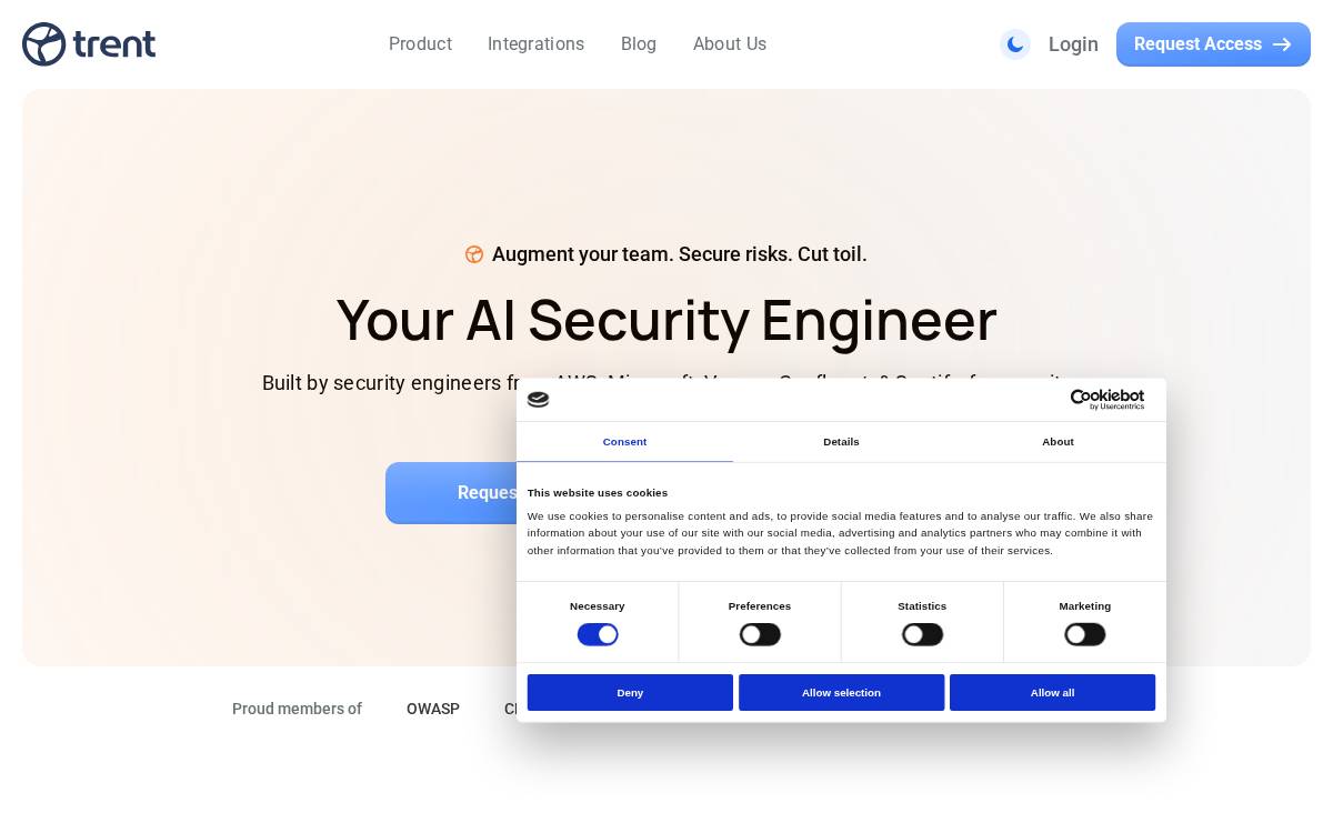 Trent AI website preview