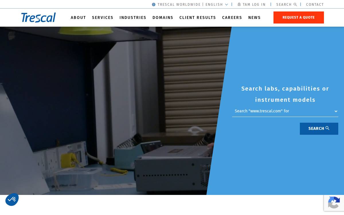 Trescal website preview