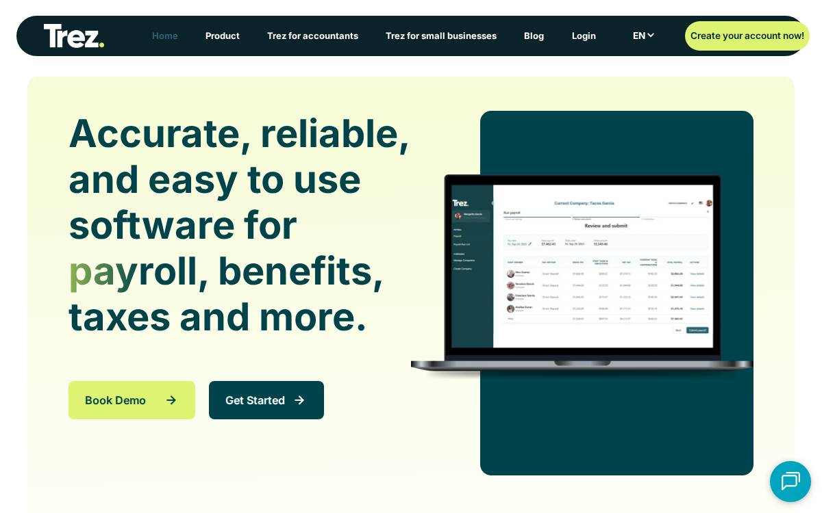 Trez website preview