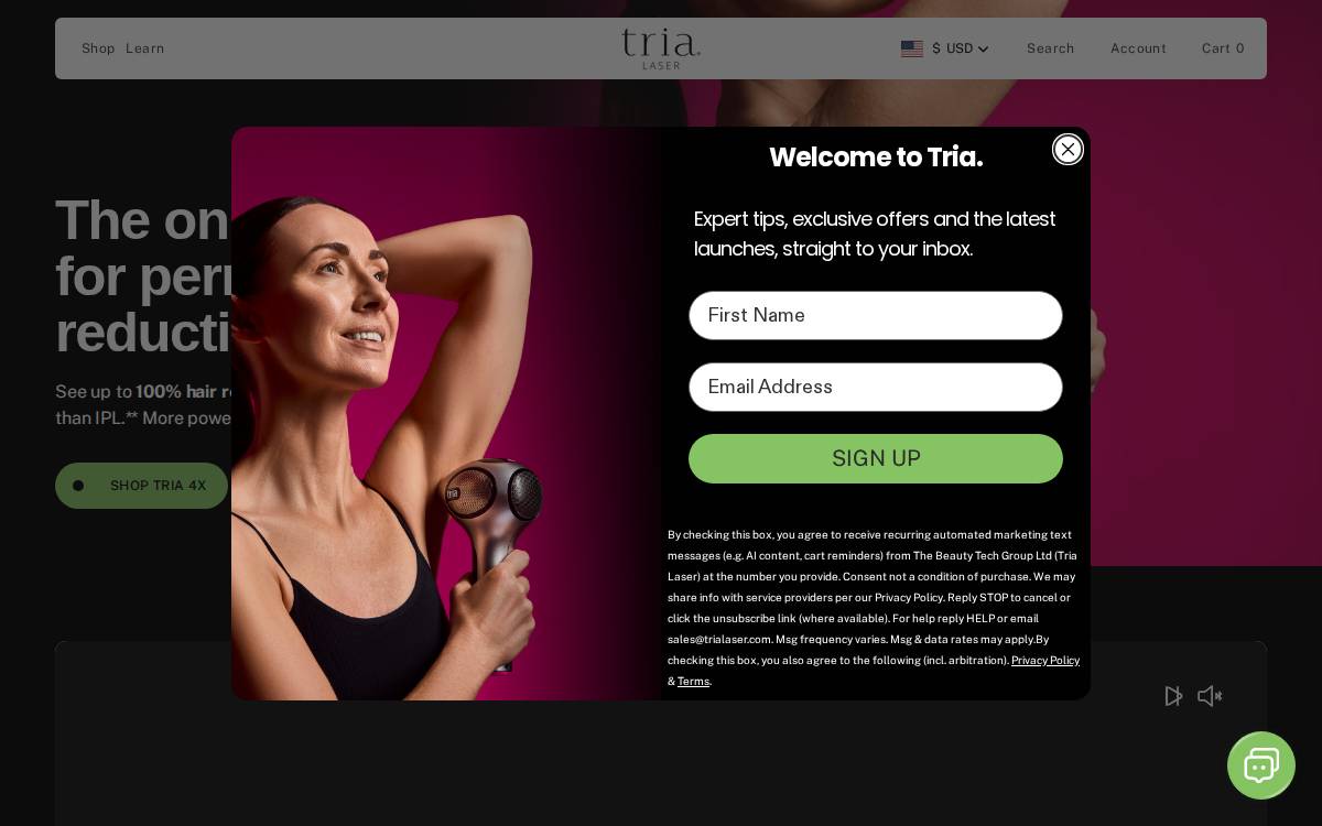 Tria Beauty website preview