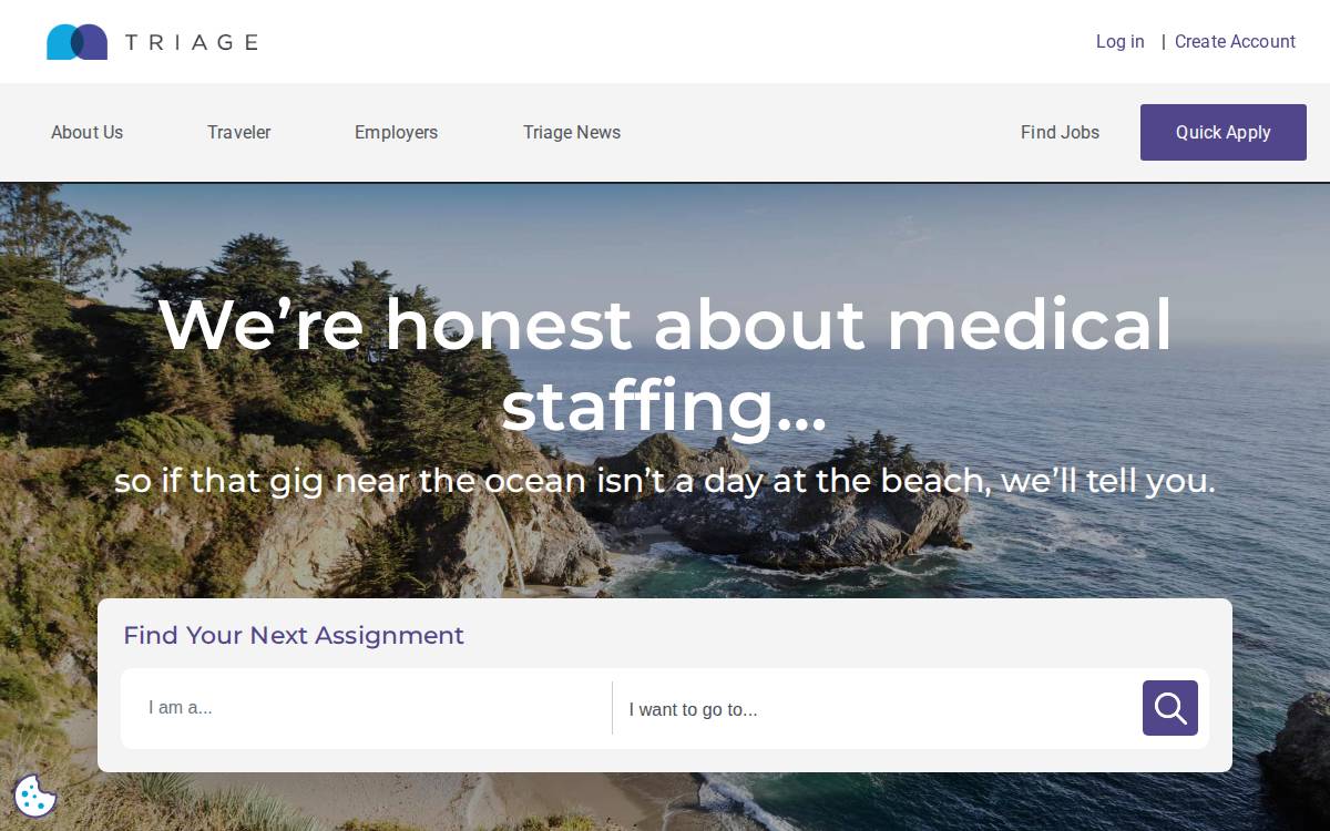 Triage Staffing website preview