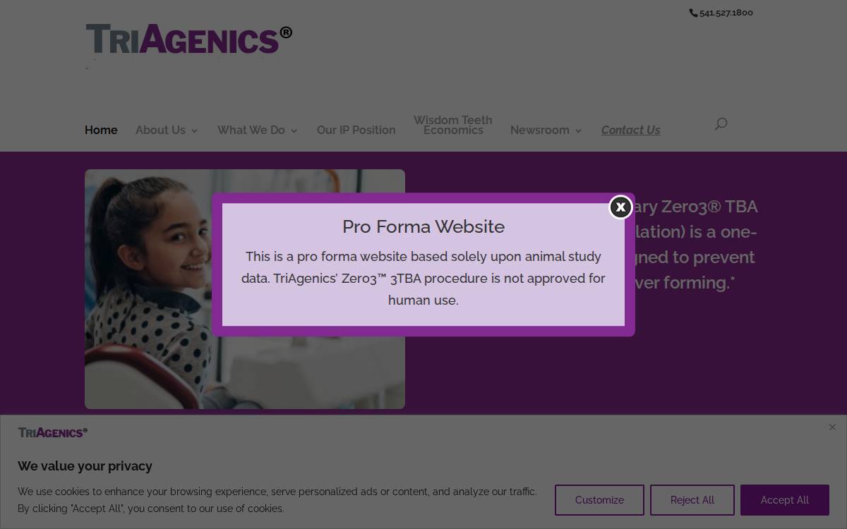 TriAgenics website preview