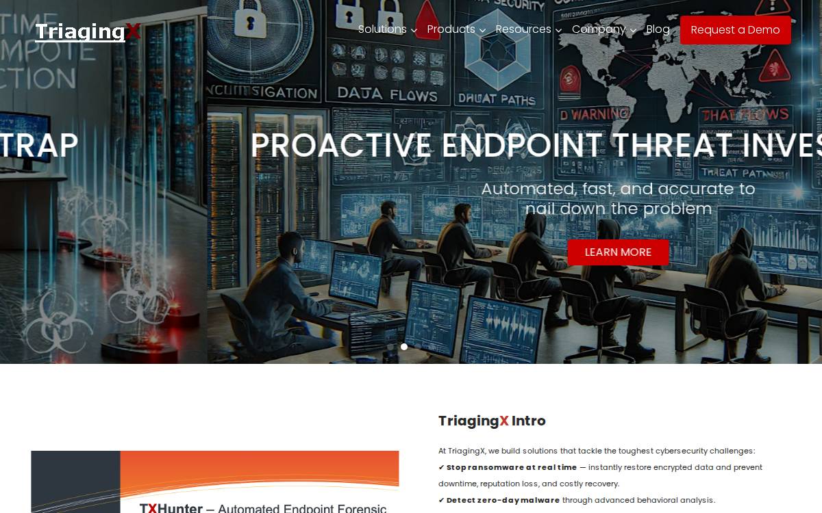 Triagingx website preview