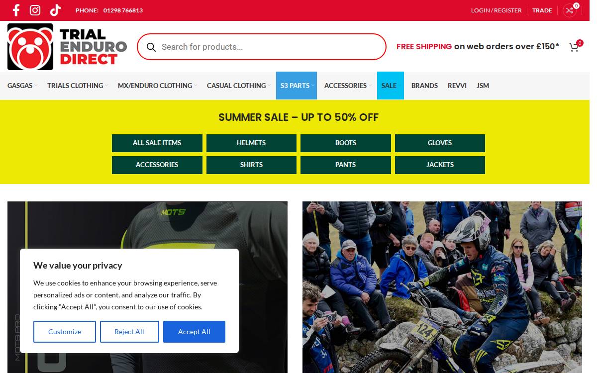 Trialendurodirect website preview