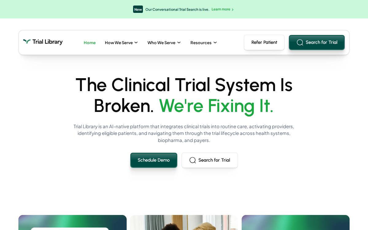 Trial Library website preview