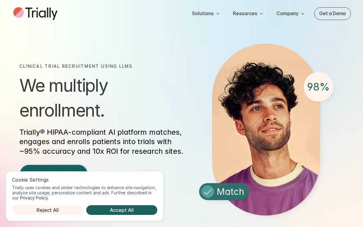 Trially website preview