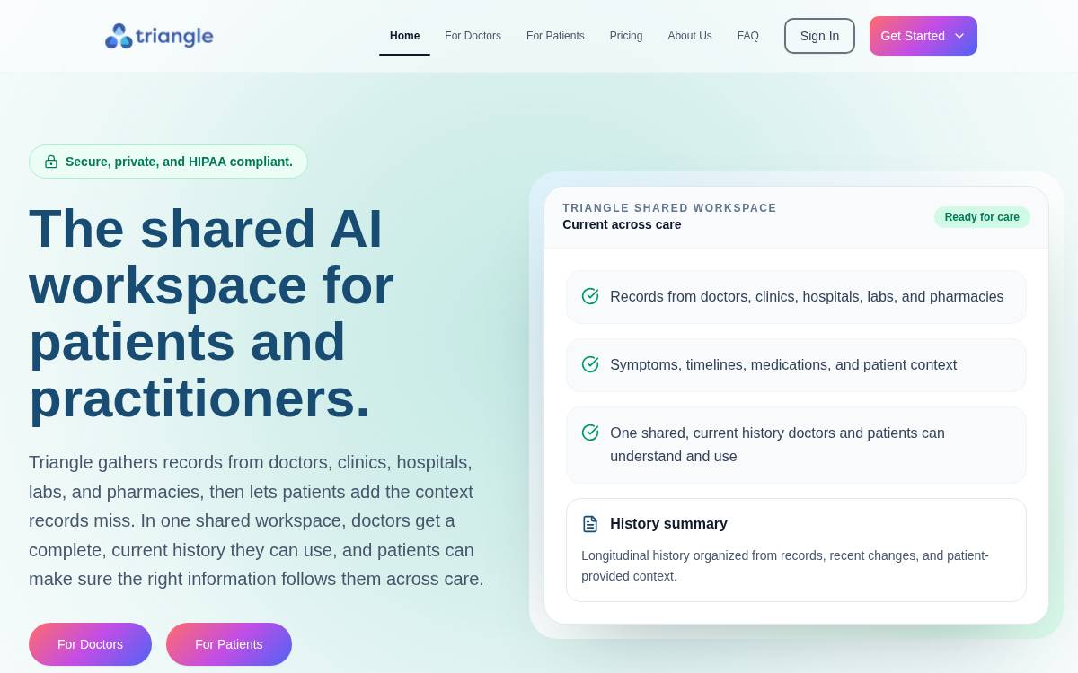 Trianglehealth website preview