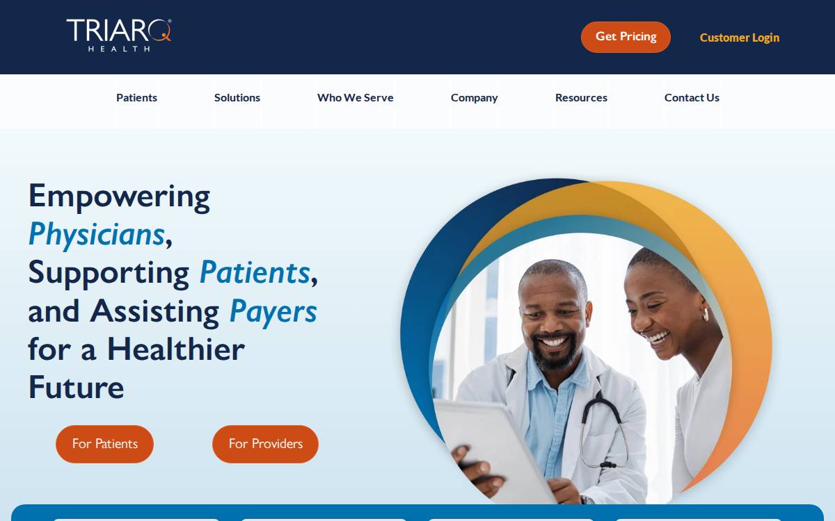 Triarqhealth website preview