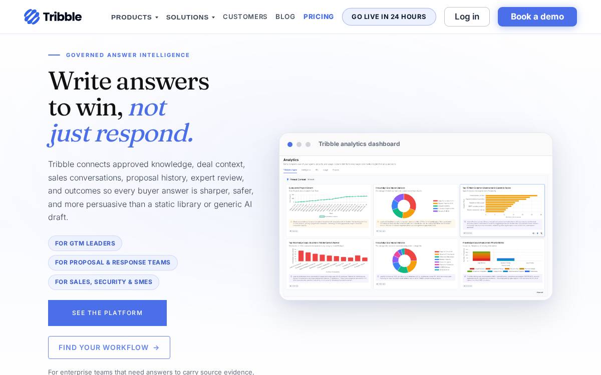 Tribble AI website preview