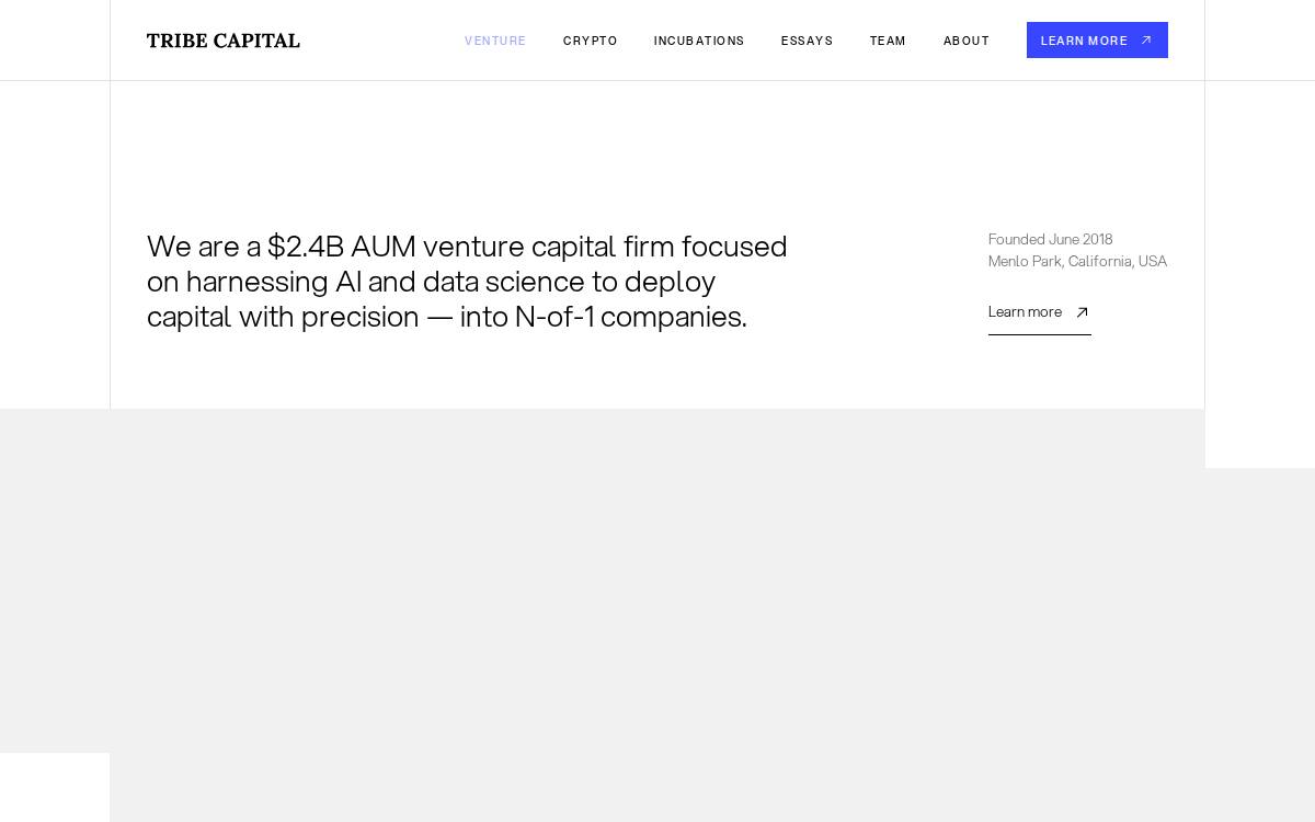 Tribe Capital website preview