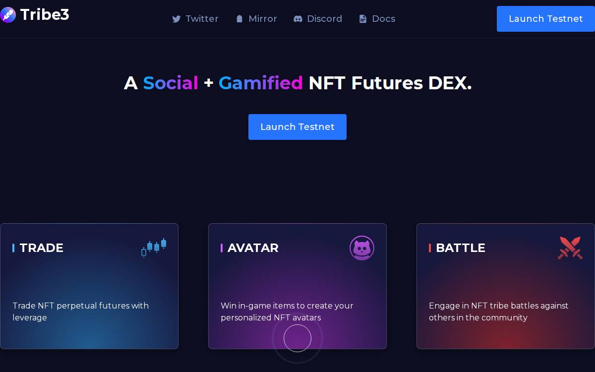Tribe3 website preview