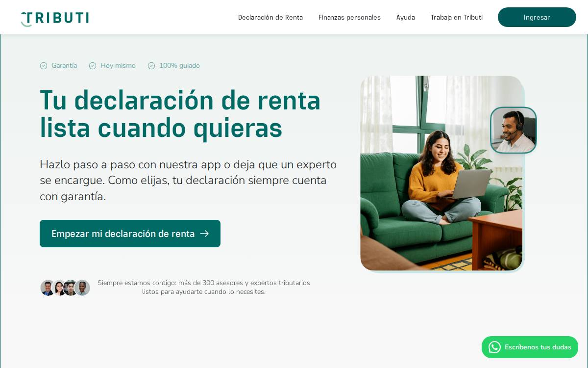 Tributi website preview