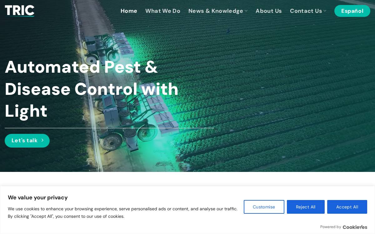 TRIC Robotics website preview