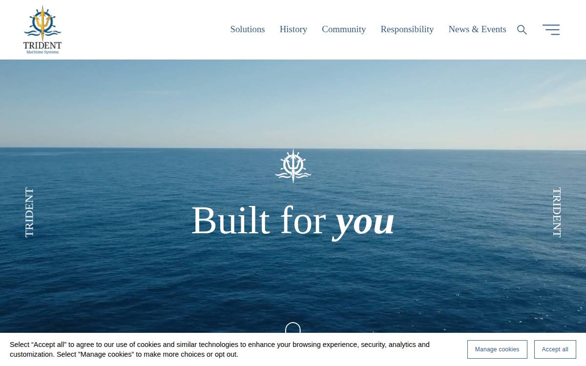 Trident Maritime Systems website preview