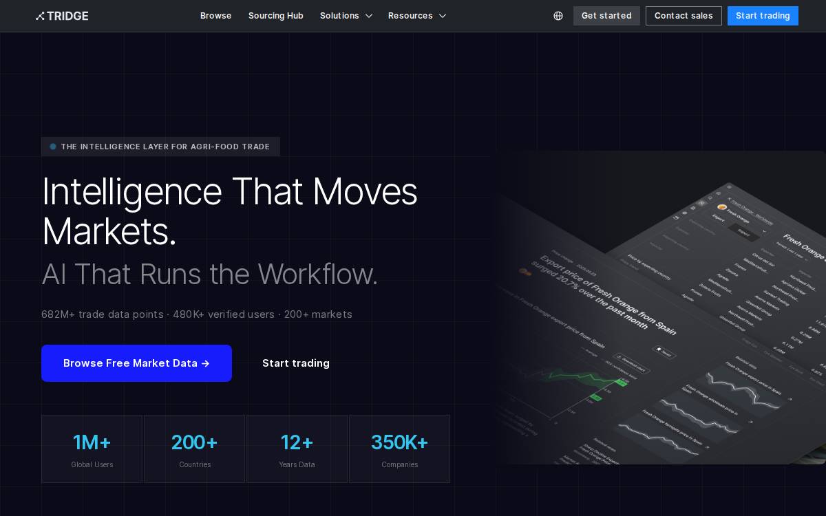 Tridge website preview