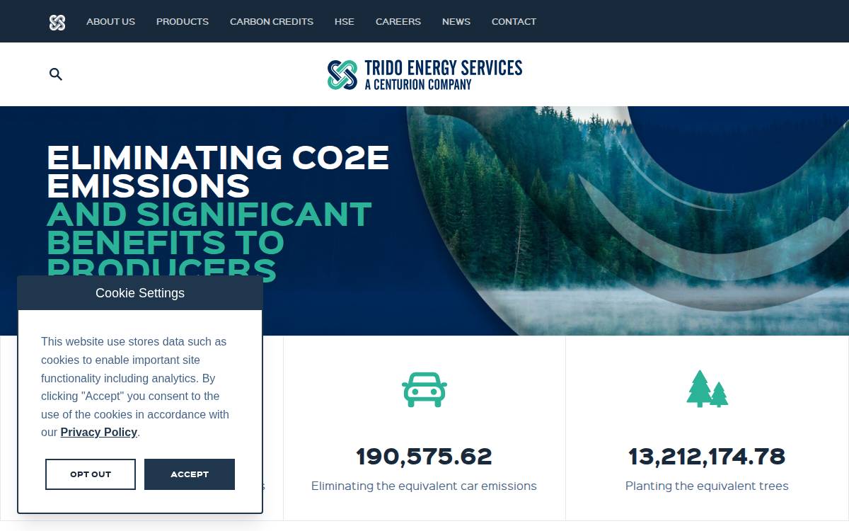 Trido Industries Inc. website preview