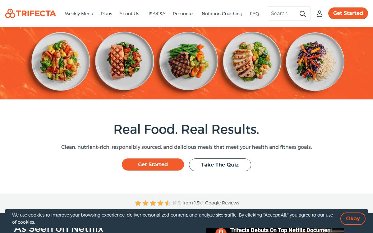 Trifecta Nutrition website preview