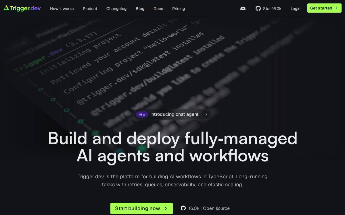 Trigger.dev website preview