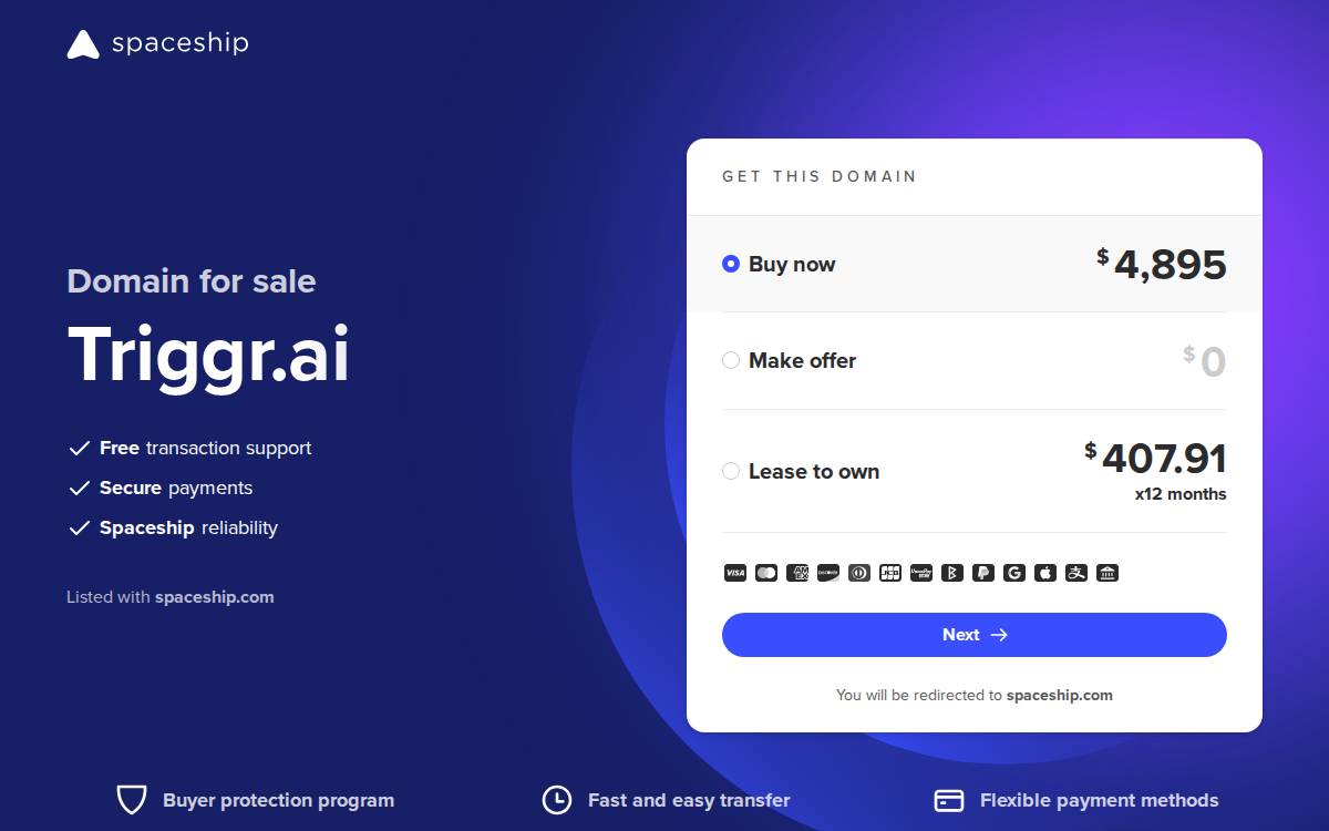 Triggr website preview