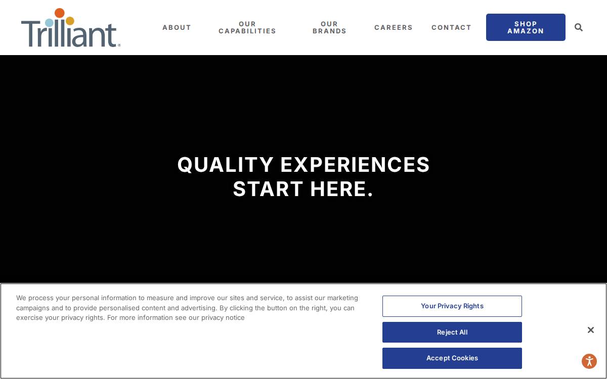 Trilliant Food and Nutrition website preview