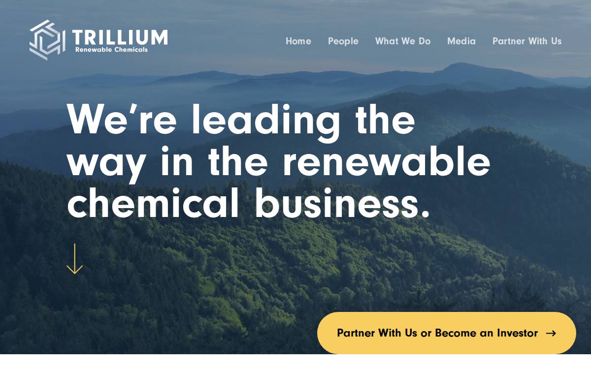 Trillium Renewable Chemicals website preview
