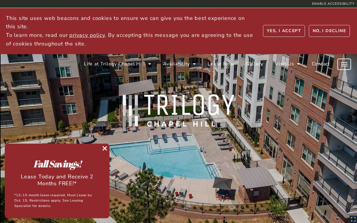 Trilogy Chapel Hill website preview