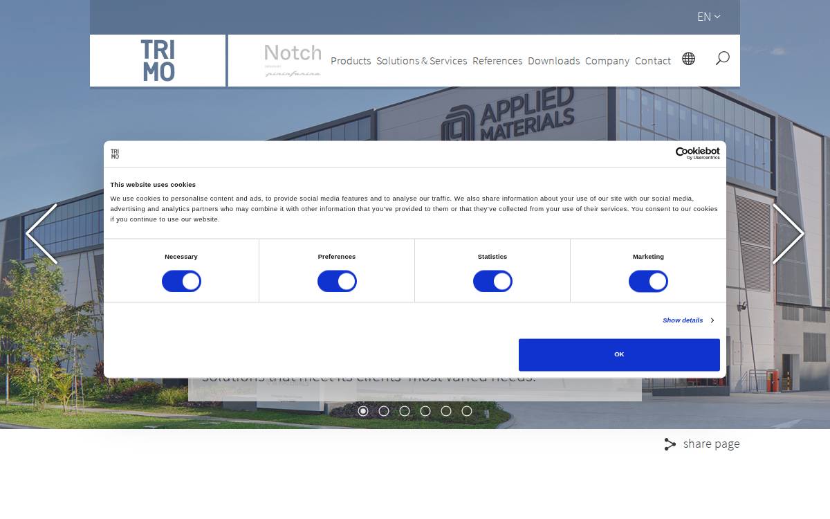 Trimo website preview