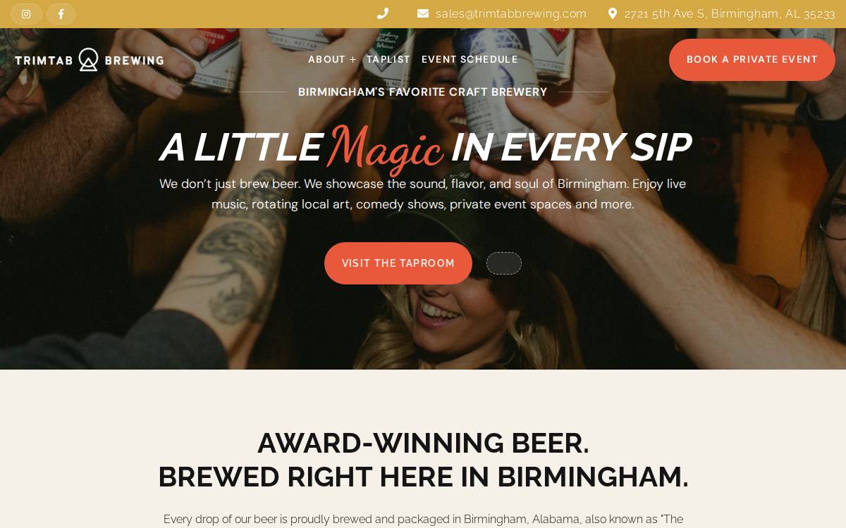 TrimTab Brewing website preview