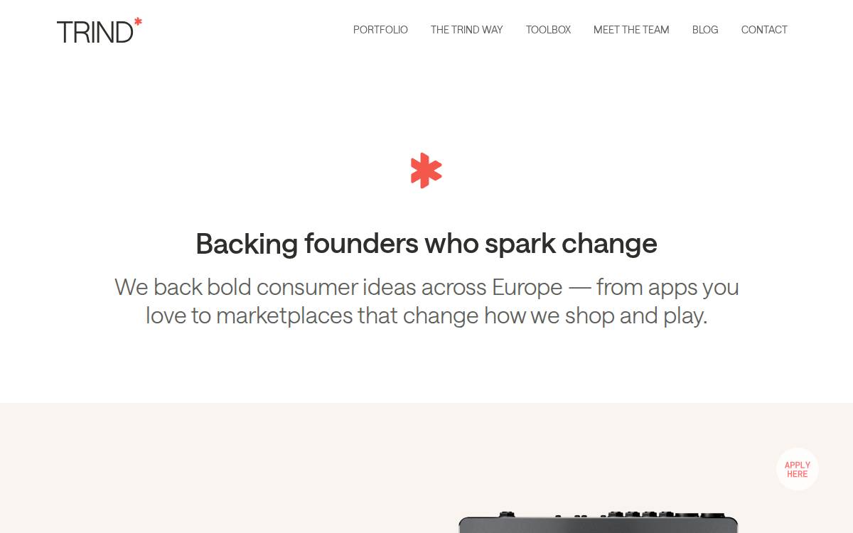 Trind Ventures website preview