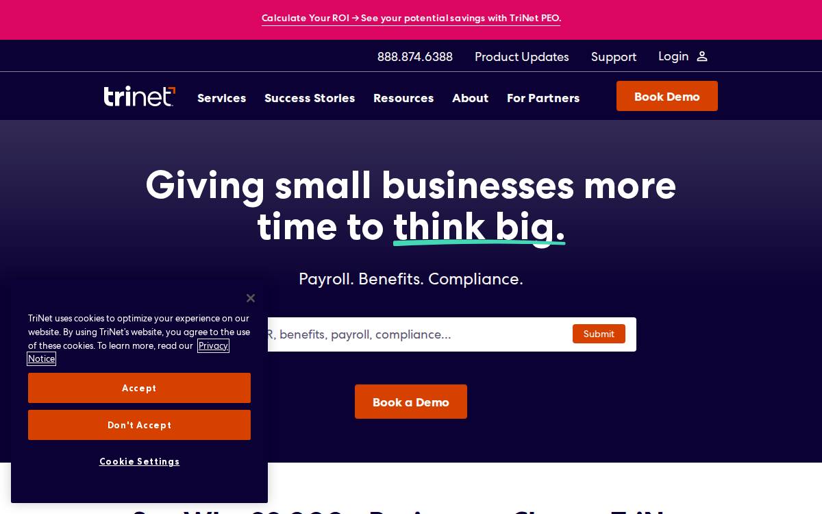 Trinet website preview