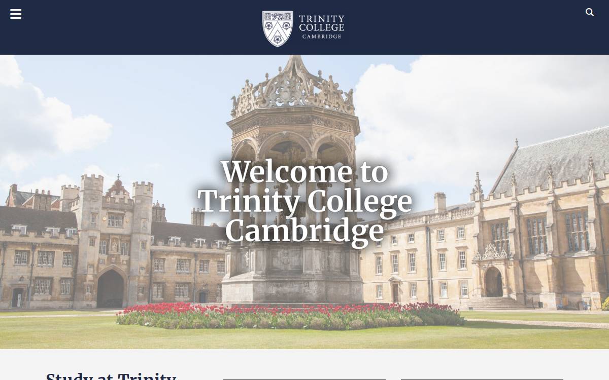 Trinity College, Cambridge website preview