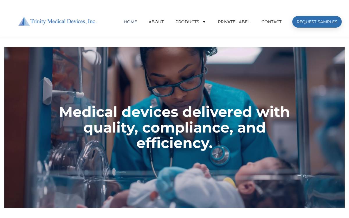 Trinity Medical Devices website preview