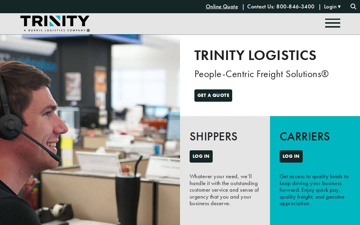 Trinitylogistics website preview
