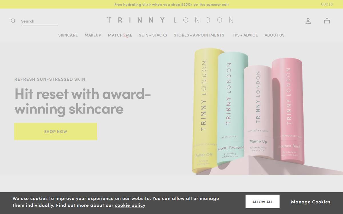 Trinny London website preview
