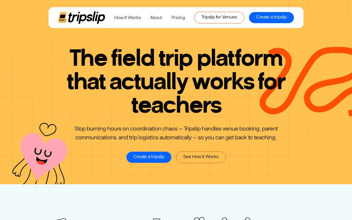 Trip Slip website preview
