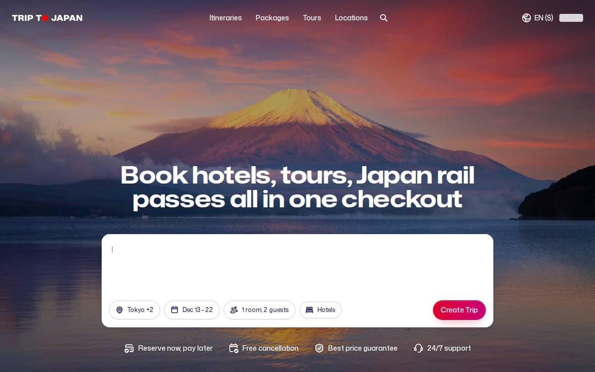 Trip To Japan website preview
