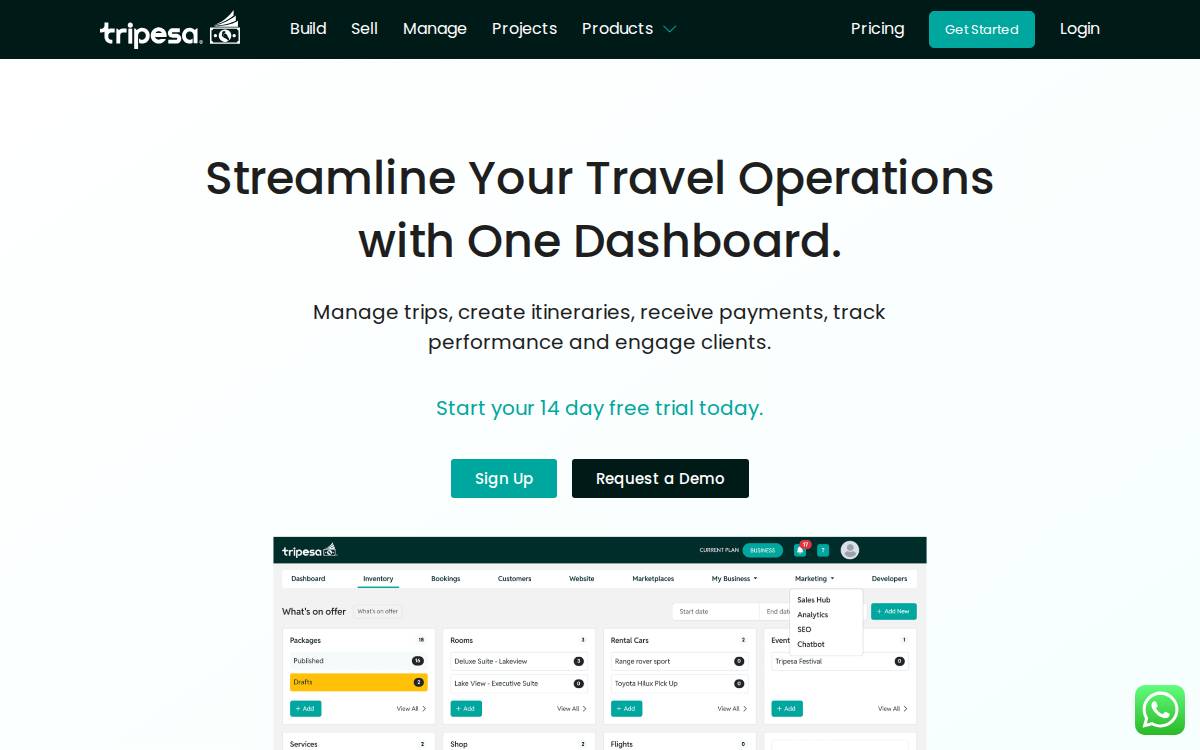 Tripesa website preview
