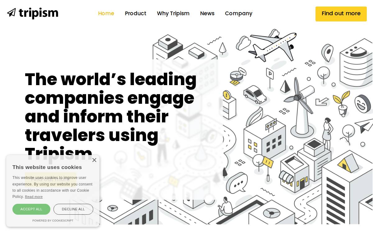 Tripism - company website preview
