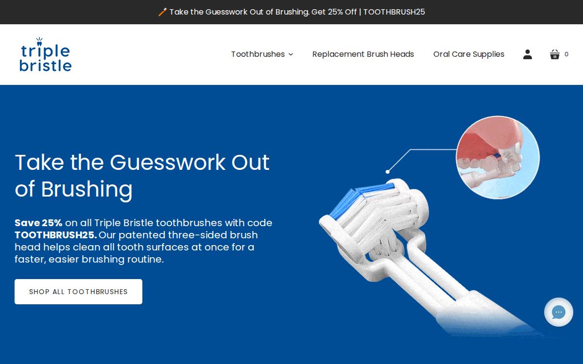 triple bristle Consumer Products website preview