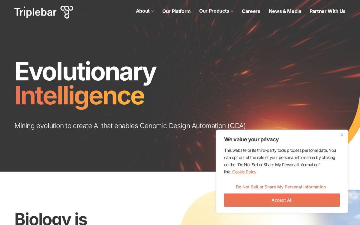 TripleBar Bio, Inc. website preview