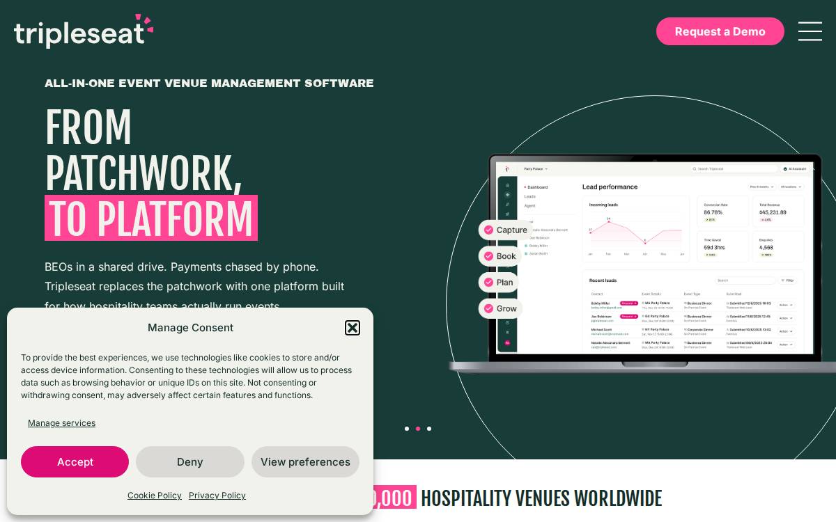 Tripleseat website preview