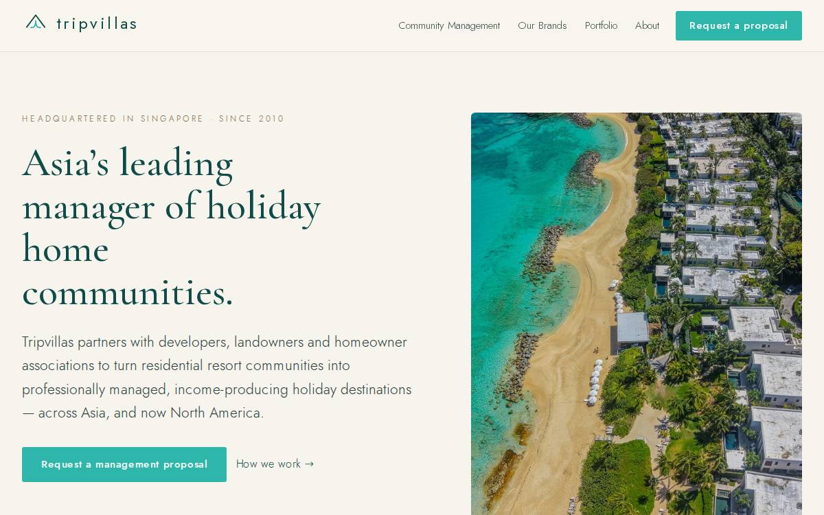 Tripvillas website preview
